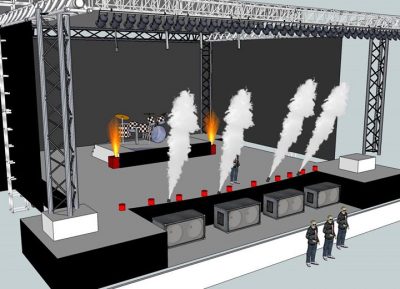 Première étape projet HV plan de scène avec devis et distance de sécu !